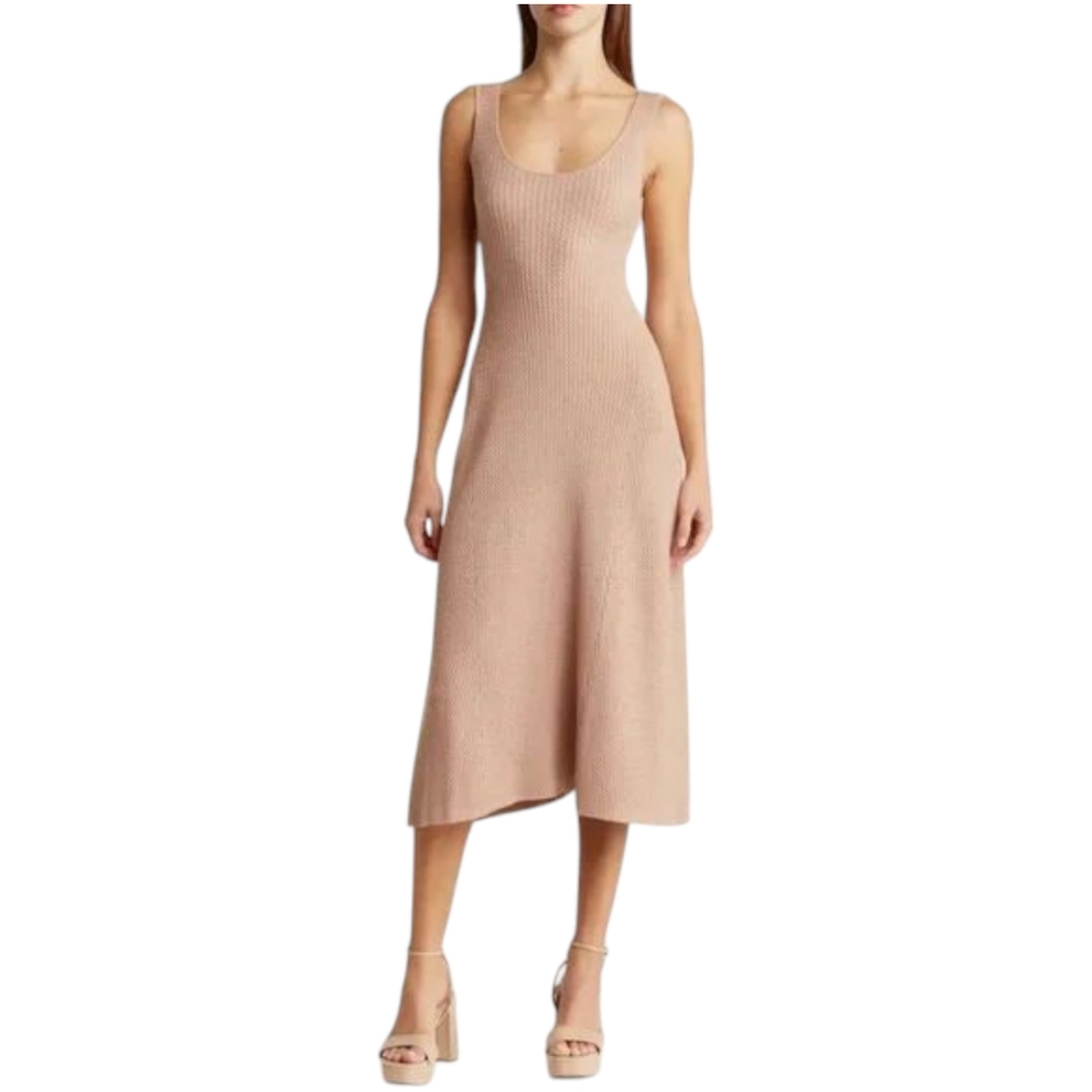 WeWoreWhat Scoop Neck Rib Midi Sweater Dress